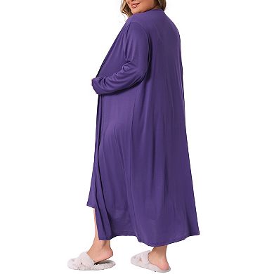 Women's Plus Size Sleepwear 2Pcs Nightgown with Robe Set Spaghetti Straps Soft Full Length Nightwear