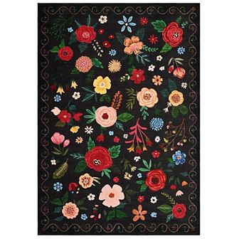 Garvee Machine Washable Flower Area Rug Ultra Thin Stain Resistant Non Slip indoor Carpet