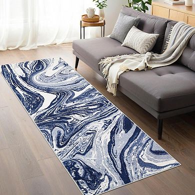 Garvee Machine Washable Non Slip Modern Abstract Area Rug Stain Resistant Carpet for Bedroom Kitchen
