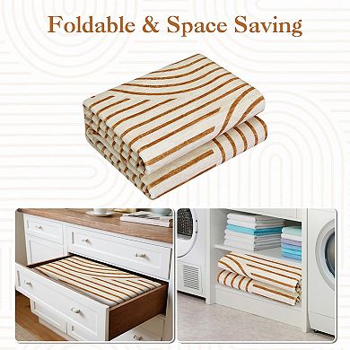Garvee Washable Modern Geometric Line Area Rug Low Pile Non Slip Mat for Home Decor
