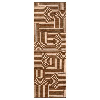Garvee Washable Modern Geometric Line Area Rug Low Pile Non Slip Mat for Home Decor