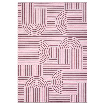 Garvee Washable Modern Geometric Line Area Rug Low Pile Non Slip Mat for Home Decor