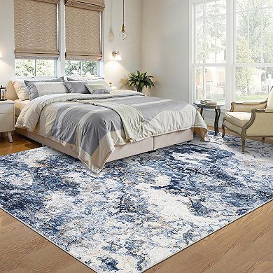 Garvee Machine Washable Abstract Area Rug Non Slip Stain Resistant Carpet for Bedroom