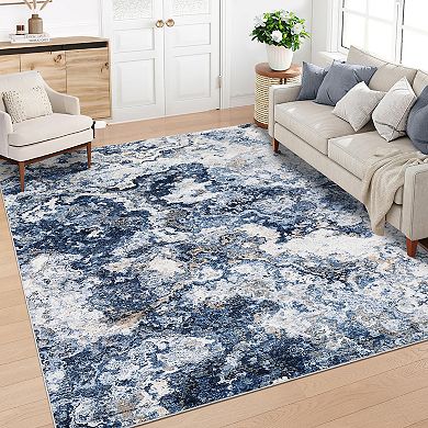 Garvee Machine Washable Abstract Area Rug Non Slip Stain Resistant Carpet for Bedroom