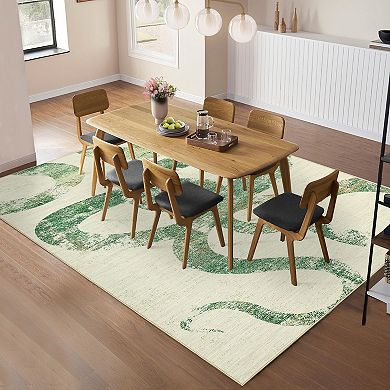 Garvee Modern Abstract Area Rug Ultra Thin Non Slip Indoor Mat for Living Room
