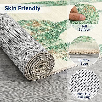 Garvee Modern Abstract Area Rug Ultra Thin Non Slip Indoor Mat for Living Room