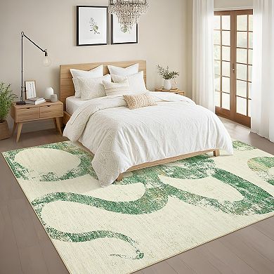Garvee Modern Abstract Area Rug Ultra Thin Non Slip Indoor Mat for Living Room