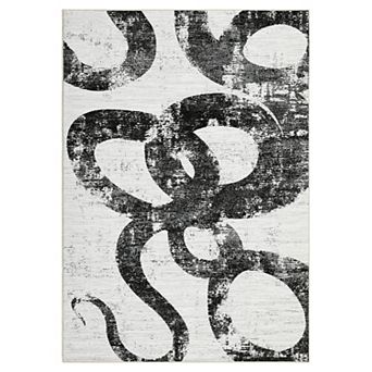 Garvee Modern Abstract Area Rug Ultra Thin Non Slip Indoor Mat for Living Room