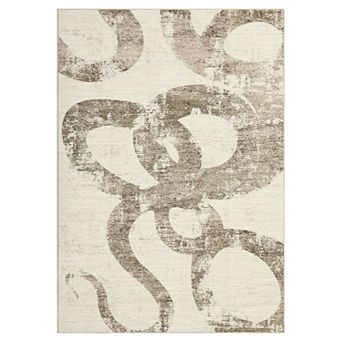 Garvee Modern Abstract Area Rug Ultra Thin Non Slip Indoor Mat for Living Room
