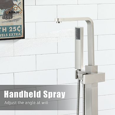 1-Handle Freestanding Tub Faucet with Handheld Shower Head