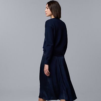 Women's Simply Vera Vera Wang Tucked Mixed Media Sweater Dress