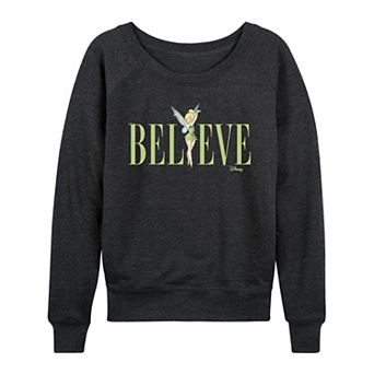 Disney's Tinker Bell Women's Believe French Terry Long Sleeve Tee