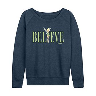 Disney's Tinker Bell Women's Believe French Terry Long Sleeve Tee