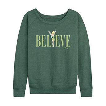 Disney's Tinker Bell Women's Believe French Terry Long Sleeve Tee