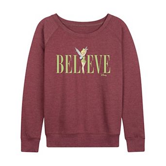 Disney's Tinker Bell Women's Believe French Terry Long Sleeve Tee