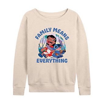 Disney's Lilo & Stitch Women's Family Means Everything French Terry Long Sleeve Tee