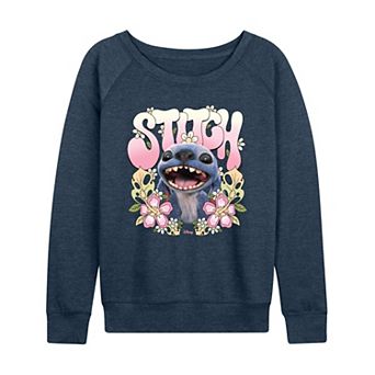 Disney's Lilo & Stitch Women's Floral Stitch French Terry Long Sleeve Tee