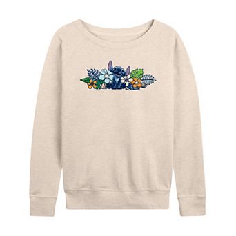 Disney's Lilo & Stitch Women's Flowers Stitch French Terry Long Sleeve Tee