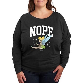 Disney's Tinker Bell Plus Size Nope French Terry Long Sleeve Tee
