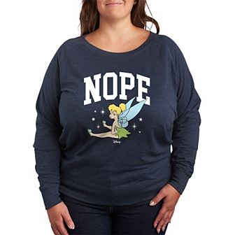 Disney's Tinker Bell Plus Size Nope French Terry Long Sleeve Tee