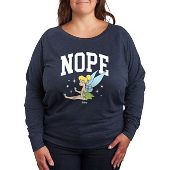 Disney's Tinker Bell Plus Size Nope French Terry Long Sleeve Tee