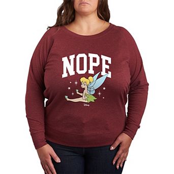 Disney's Tinker Bell Plus Size Nope French Terry Long Sleeve Tee
