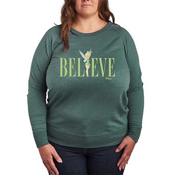 Disney's Tinker Bell Plus Size Believe French Terry Long Sleeve Tee