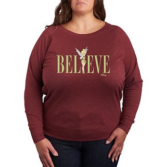 Disney's Tinker Bell Plus Size Believe French Terry Long Sleeve Tee