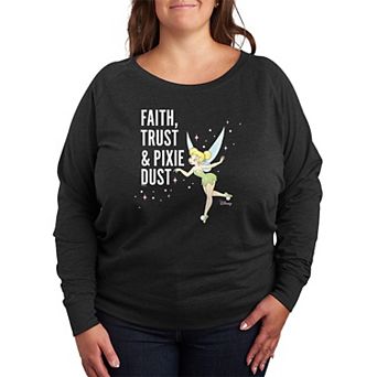 Disney's Tinker Bell Plus Size Faith, Trust, & Pixie Dust French Terry Long Sleeve Tee