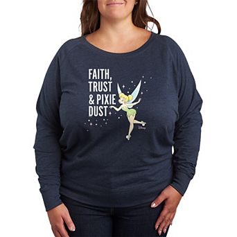Disney's Tinker Bell Plus Size Faith, Trust, & Pixie Dust French Terry Long Sleeve Tee