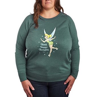 Disney's Tinker Bell Plus Size Think Happy Thoughts French Terry Long Sleeve Tee
