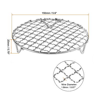 2pcs Round Cooking Rack 5.9" 201 Stainless Steel Barbecue Grill with 20mm Legs