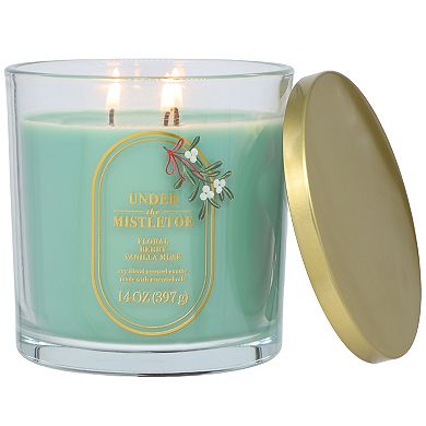 Sonoma Goods For Life Under the Mistletoe Floral Berry Vanilla Musk 14-oz. Large Candle Jar