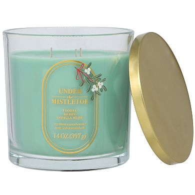 Sonoma Goods For Life Under the Mistletoe Floral Berry Vanilla Musk 14-oz. Large Candle Jar