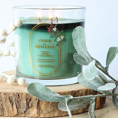 Sonoma Goods For Life Under the Mistletoe Floral Berry Vanilla Musk 14-oz. Large Candle Jar