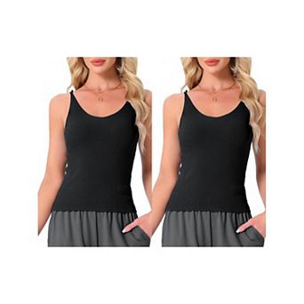 2 pc Women's Loungewear Sleeveless Soft V Neck Cami Soild Casual Sleepshirts