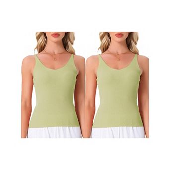 2 pc Women's Loungewear Sleeveless Soft V Neck Cami Soild Casual Sleepshirts