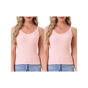 2 pc Women's Loungewear Sleeveless Soft V Neck Cami Soild Casual Sleepshirts