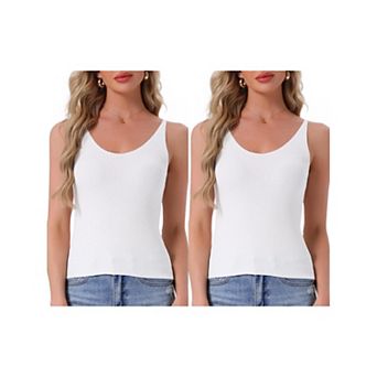 2 pc Women's Loungewear Sleeveless Soft V Neck Cami Soild Casual Sleepshirts