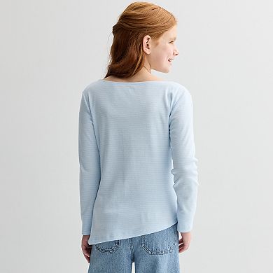 Girls 6-20 SO® Long Sleeve Asymmetrical Top in Regular & Plus Size