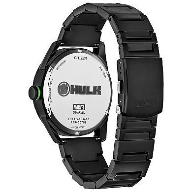 Citizen Eco-Drive Men's Marvel Hulk Black IP Stainless Bracelet Watch