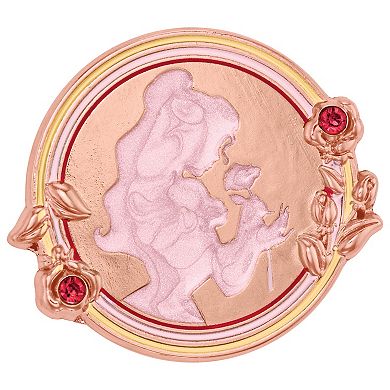 Disney's Beauty & The Beast Princess Belle Women's Mother-of-Pearl Dial Leather Strap Watch & Pin Set by Citizen