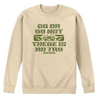 Men's Star Wars Yoda Do Or Do Not There Is No Try Crew Fleece Sweatshirt