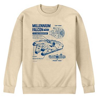 Men's Star Wars Millennium Falcon Schematic Crew Fleece Sweatshirt