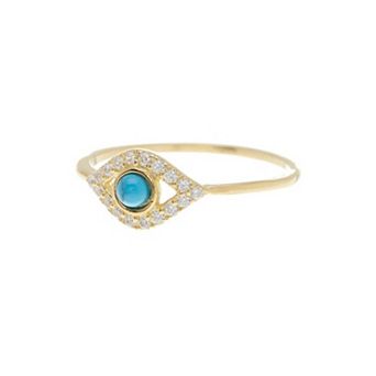 Adornia Plated Evil Eye Ring