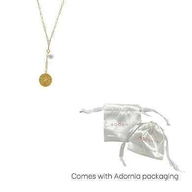 Adornia 14k Gold Plated Sunburst Cultured Pearl Pendant Y- Necklace