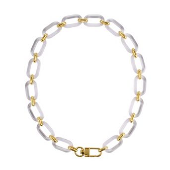Adornia 14k Gold Plated Lucite Statement Chain Necklace