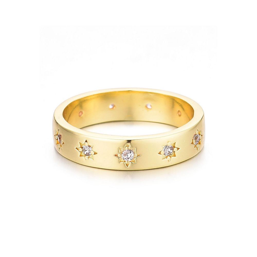 Adornia 14k Gold Plated Stars Band Ring