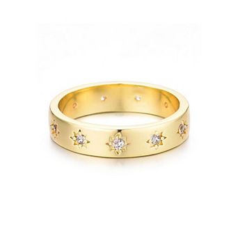 Adornia 14k Gold Plated Stars Band Ring