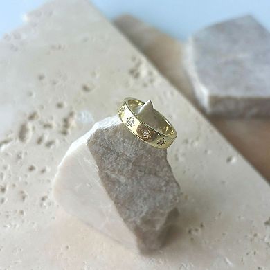 Adornia 14k Gold Plated Stars Band Ring